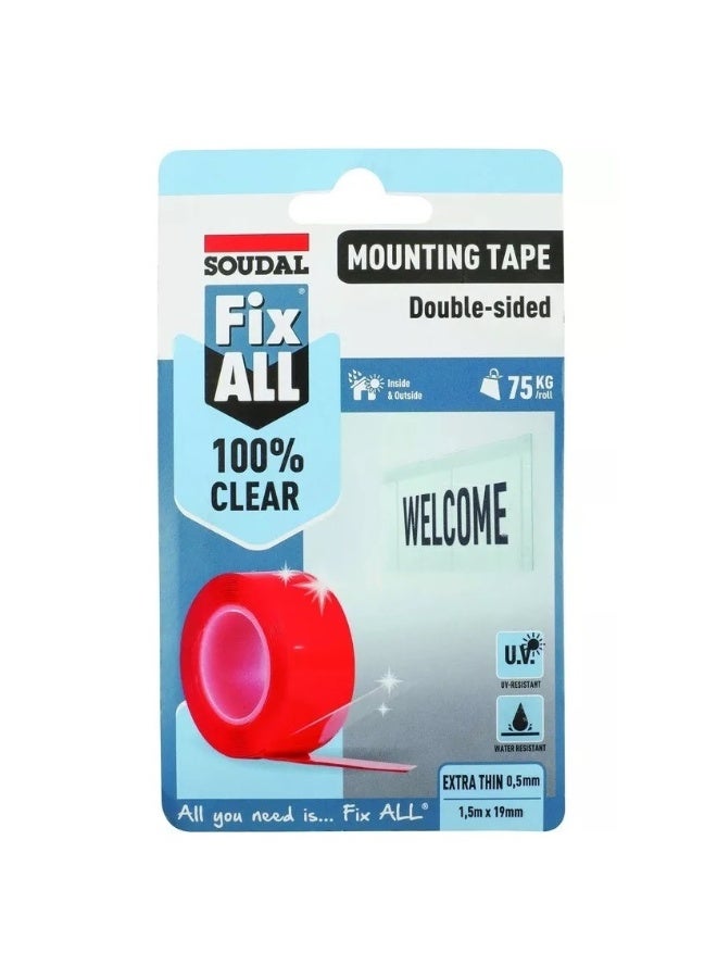 Soudal Fix ALL Mounting Clear Tape - 1.5m